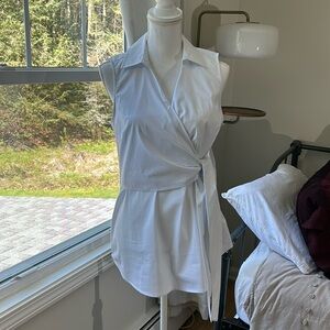 Coldwater Creek Wrap Tank Blouse White 8